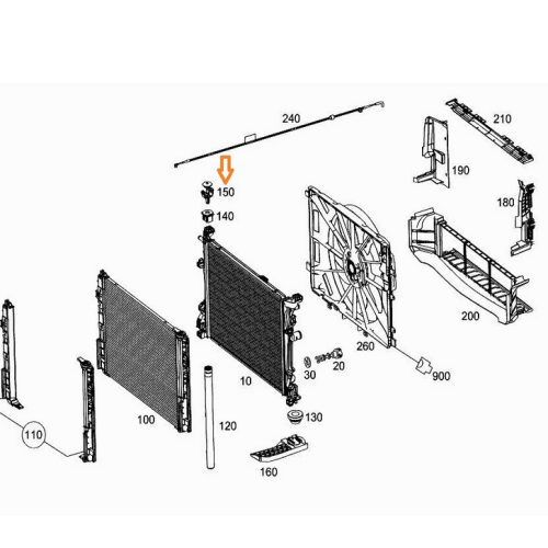 Suport pentru radiator, clips, Mercedes Benz E63 AMG, E350, W211 W212 W213 W221, W246 X218 C218 C219 C216 W204 W205