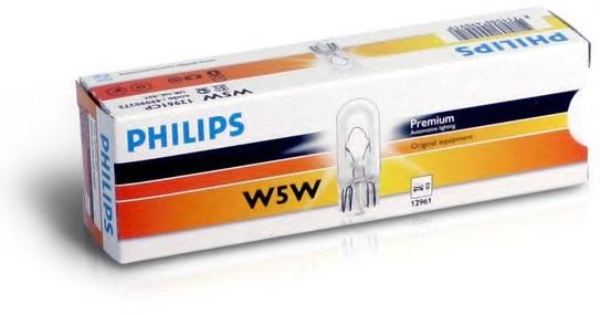 Bec auto Philips 12V T10 W2.1x9.5d 5W alb , 1 buc.