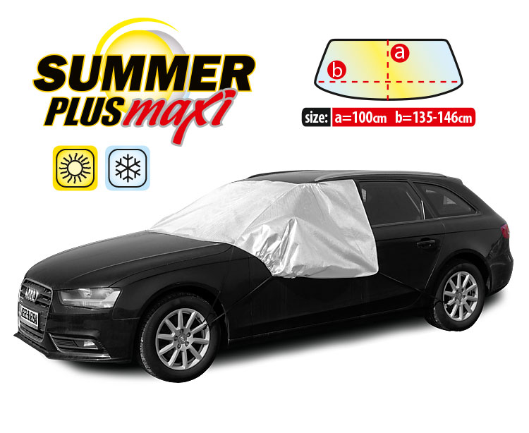 Husa parbriz Summer Plus Maxi, protectie impotriva razelor UV si inghetului, h= 100cm, l=135-146cm
