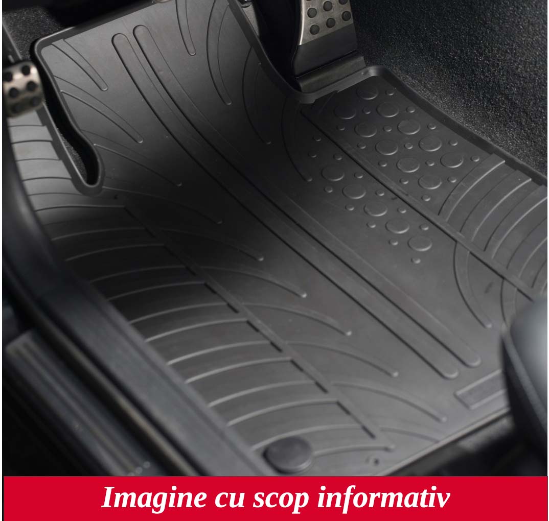 Set covorase auto din cauciuc Renault Kangoo/ Facelift (Passenger) 2008-02.2021, Mercedes Citan/ Facelift (Passenger) 2012-07.2021, Negru, Gledring, 5 buc.