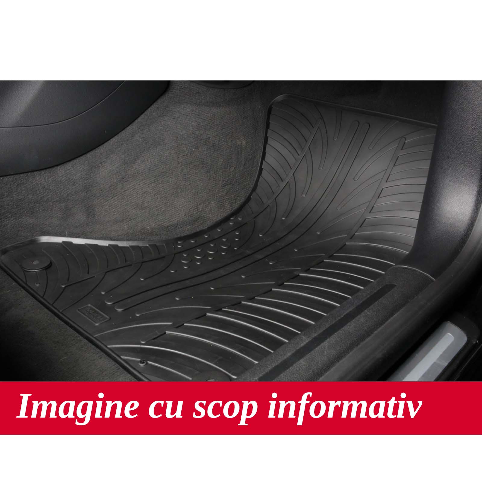 Set covorase auto din cauciuc Fiat 500X 02.2015-, Jeep Renegade 02.2015-, Negru, Gledring, 4 buc.