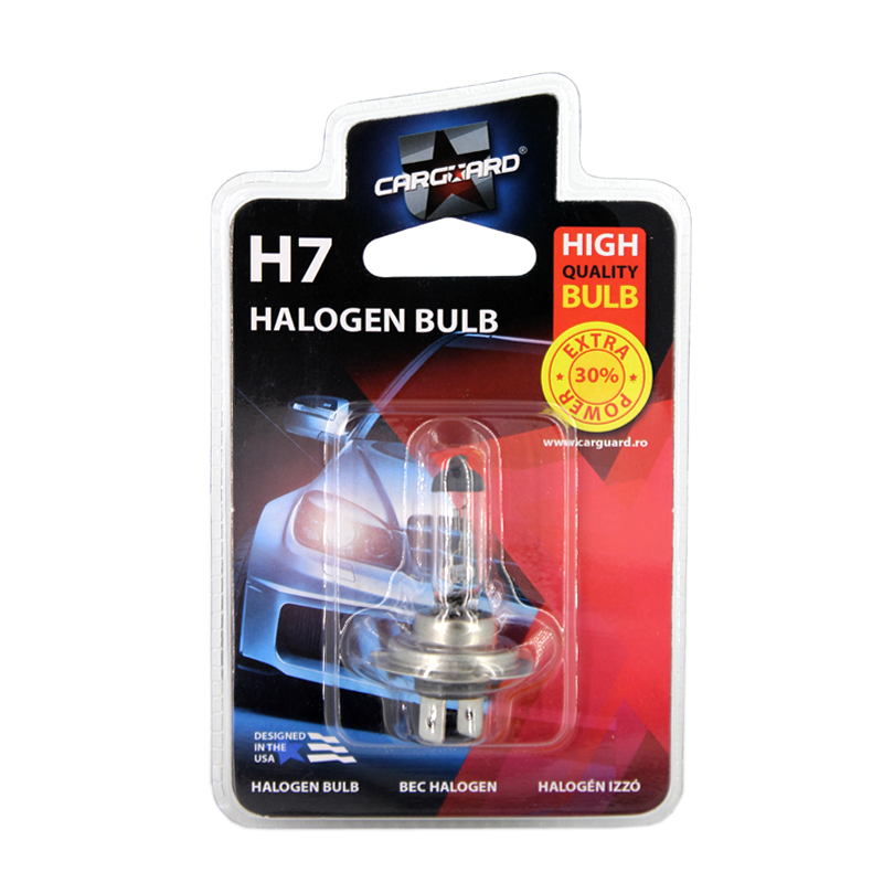 Bec auto cu halogen pentru far Carguard H7 12V 55W PX26D , .+30% intensitate, 1 buc