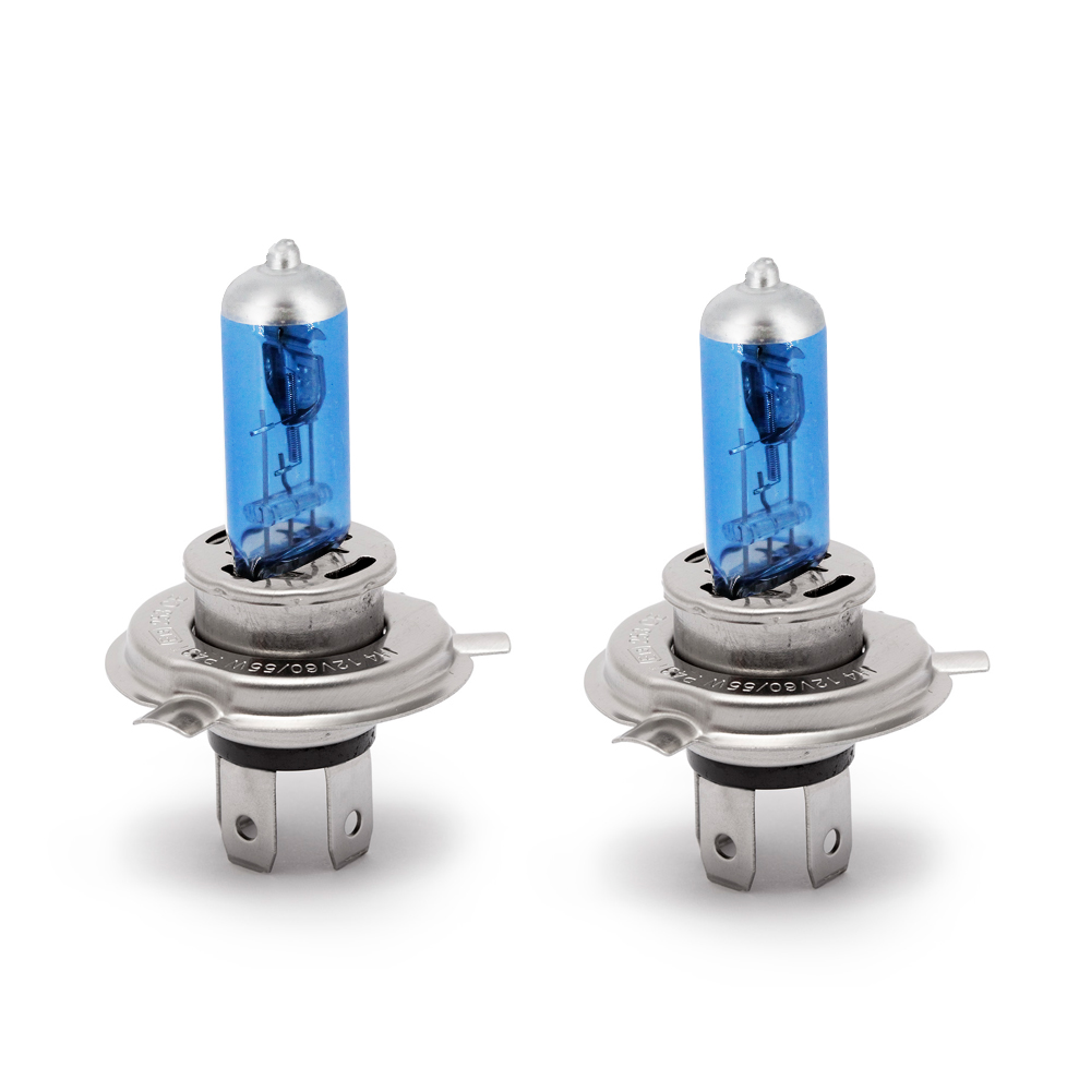 Bec auto cu halogen pentru far Carguard, H4 12V 60/55W P43t-38, + 50% intensitate, alb xenon , Set 2 bucati