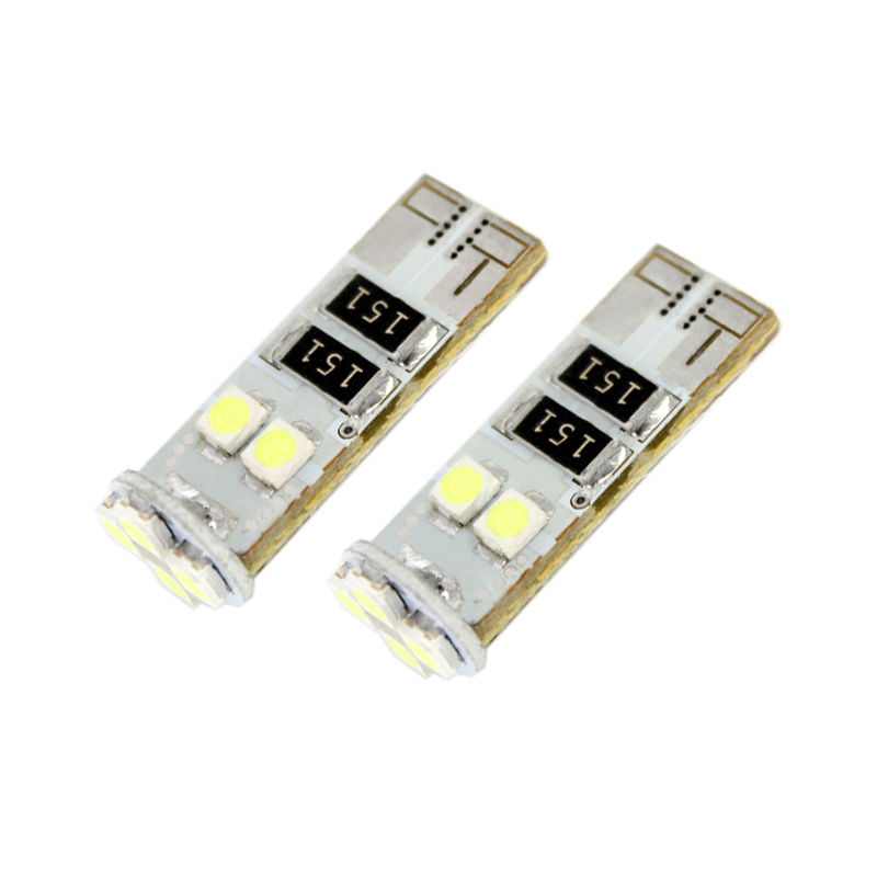 Bec auto led SMD Can Bus Carguard 12V T10 W2.1x9.5d 3W alb , led pozitie 2 buc.