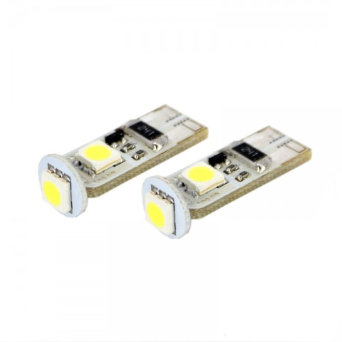 Bec auto led 3 SMD Can Bus Carguard 12V T10 W2.1x9.5d 3W , led pozitie 2 buc.