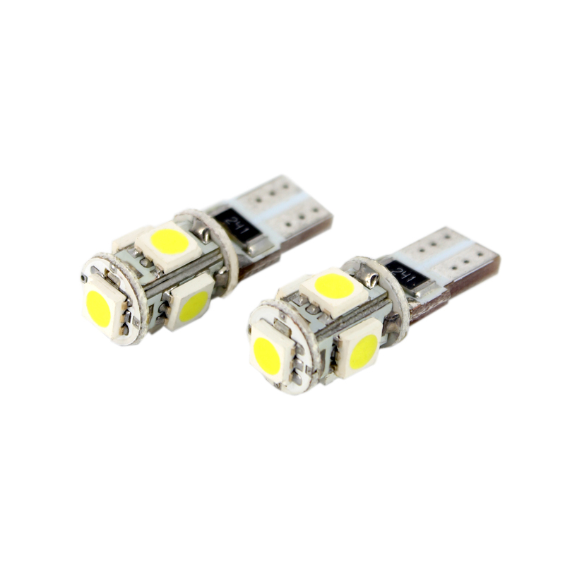 Bec auto led 5 SMD Can Bus Carguard 12V T10 W2.1x9.5d 3W , led pozitie 2 buc.