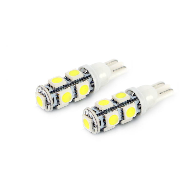 Bec auto led SMD Carguard 12V T10 W2.1x9.5d 2.25W alb , led pozitie 2 buc.