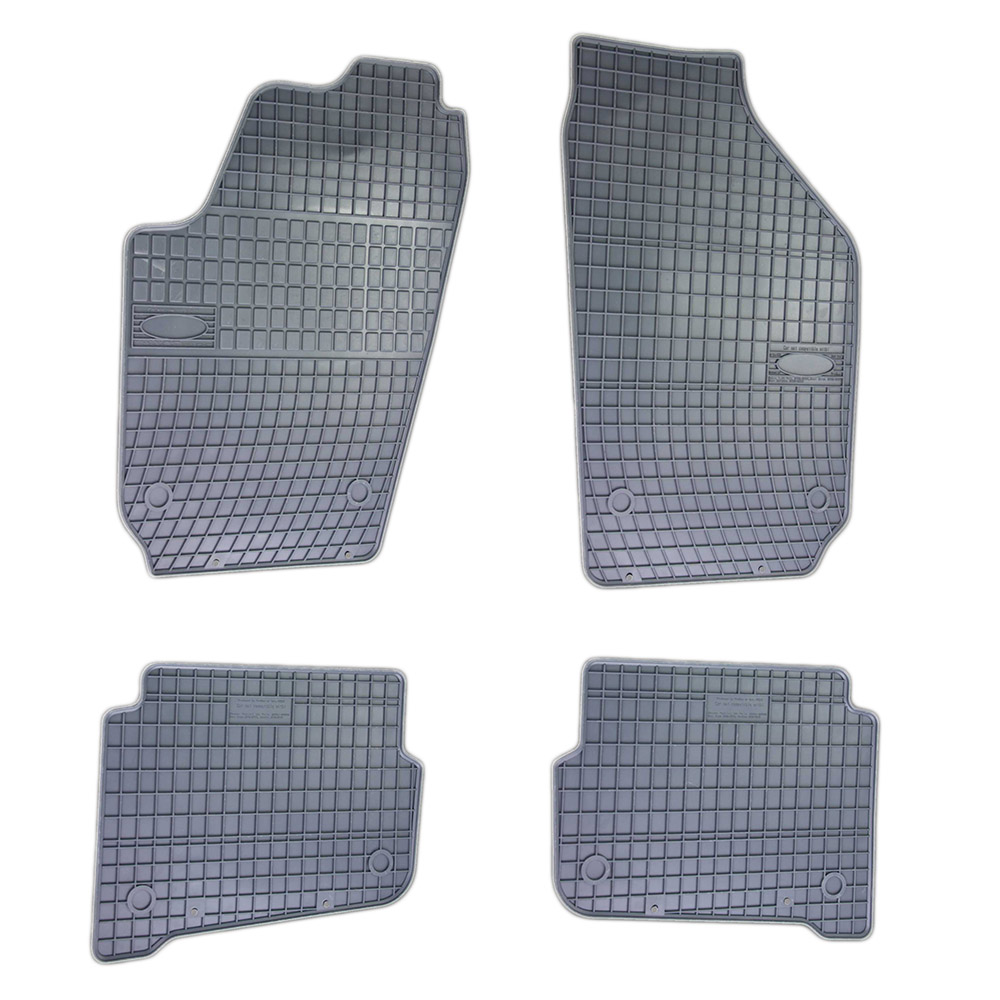 Set covorase auto din cauciuc Skoda Fabia 6Y Polo 4 2002-2008 Seat Cordoba Ibiza 2002-08 Vw Fox 2004- culoare Gri, presuri 4 buc.