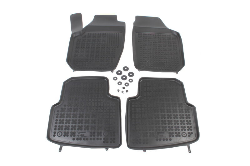 Set covorase auto din cauciuc Skoda Roomster dupa 06/2006 , presuri tip tavita marca Rezaw Plast