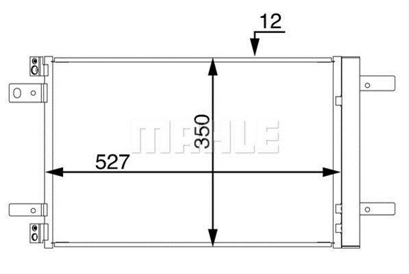 Condensator climatizare, Radiator AC 560(530)x355(340)x12mm, MAHLE AC886000S