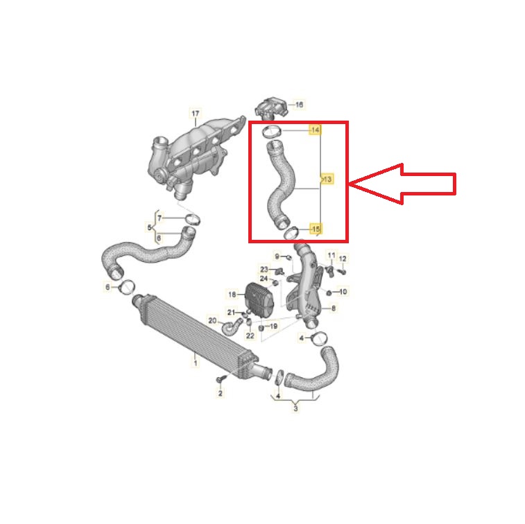 Furtun intercooler, supraalimentare Audi A4 2008-2016, A5 2007-, diametru 56/65 mm, cauciuc, RapidAuto 1337PT-2