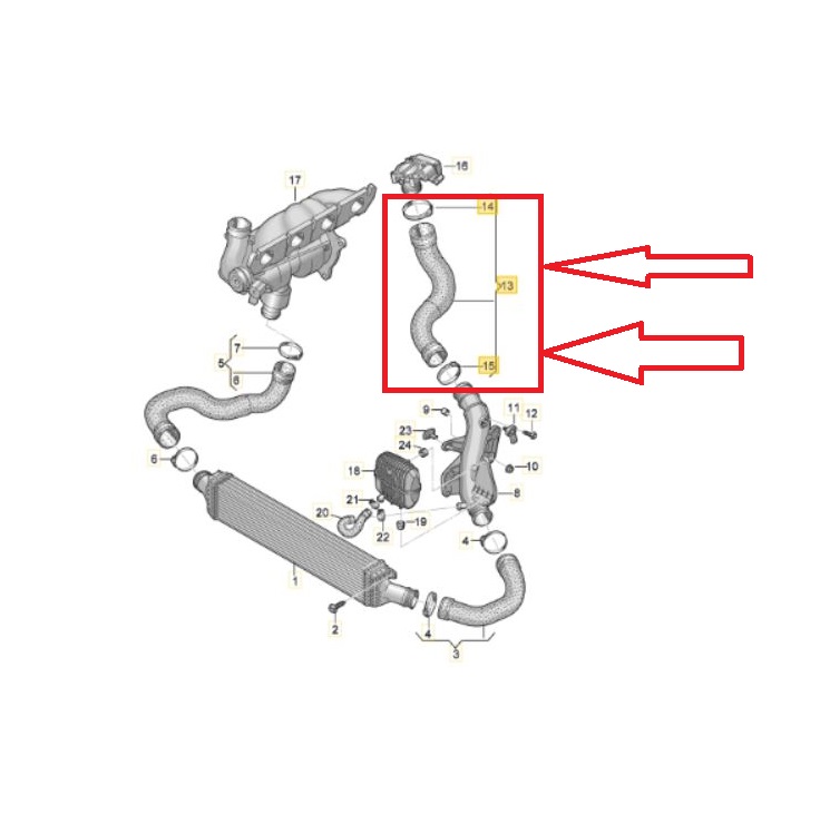 Furtun intercooler, supraalimentare Audi A4 2008-2016, A5 2007-, diametru 53/56 mm, cauciuc, RapidAuto 1337PT-8