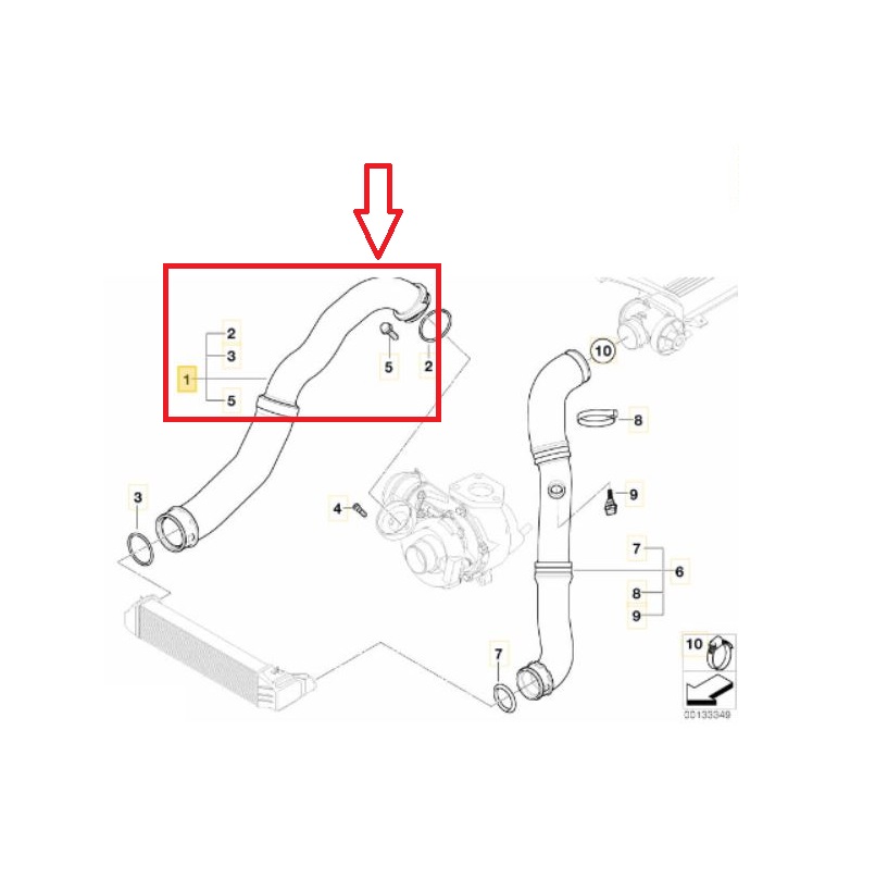 Furtun intercooler, supraalimentare Bmw Seria 3 E46 1998-2006, diametru 48 mm, cauciuc, RapidAuto 2008PT-6