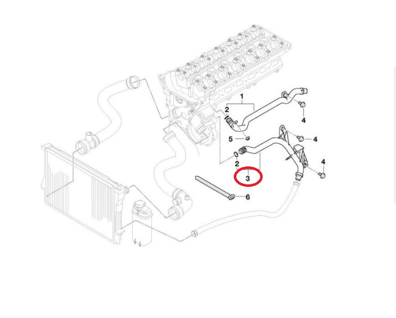 Furtun radiator Bmw Seria 3 E46 1998-2006, X3 E83 2004-2011, X5 E53 2000-2007, plastic, RapidAuto 2008PW-8