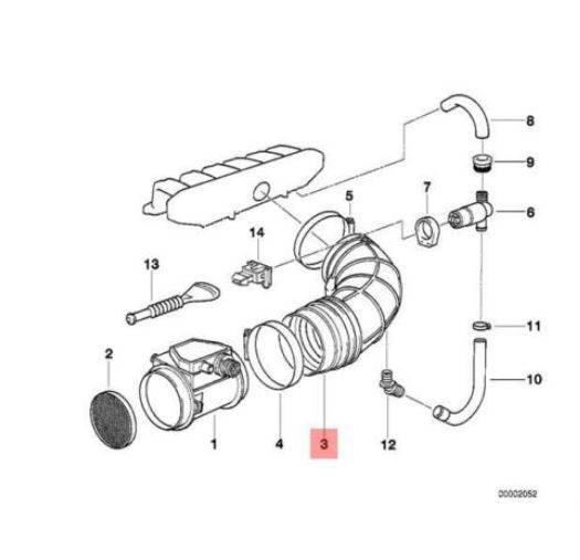 Furtun filtru aer, tubulatura filtru Bmw Seria 5 E34, 88-1995, diametru 71/85 mm, plastic, RapidAuto 2015PF-3