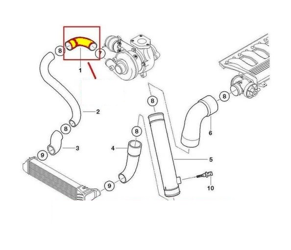 Furtun intercooler, supraalimentare Bmw Seria 5 E39 1995-2003, Seria 7 E38 1994-2001, diametru 48/53 mm, cauciuc, scurt, RapidAuto 2016PT-1