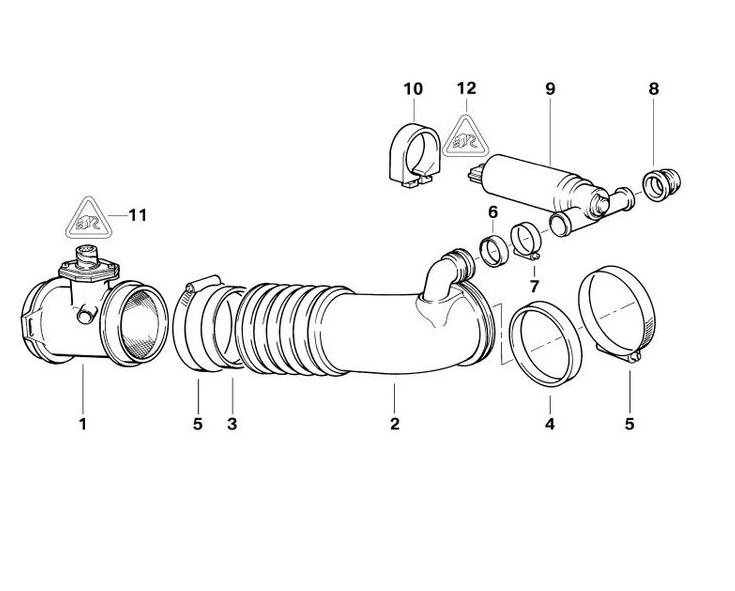 Furtun filtru aer, tubulatura filtru Bmw Seria 5 E34, 88-1995, Seria 7 E32, 86-1994, diametru 26/90/95 mm, plastic, RapidAuto 2021PF-1