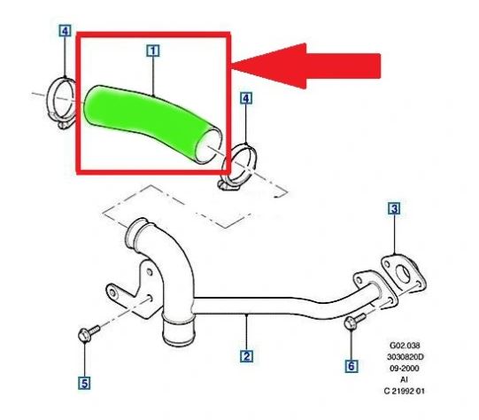 Furtun intercooler, supraalimentare Ford Mondeo 2000-2007, diametru 49/58 mm, cauciuc, RapidAuto 3218PT-5