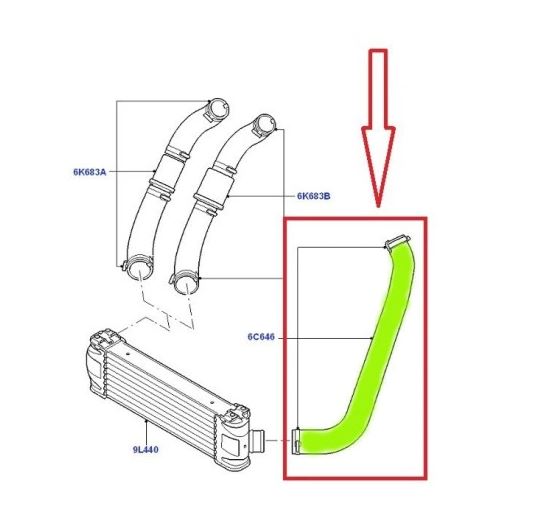 Furtun intercooler, supraalimentare Ford Transit 2006-2014, diametru 43/51 mm, cauciuc, RapidAuto 3248PT-5