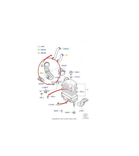 Furtun filtru aer, tubulatura filtru Ford Transit Connect 2002-2006, Transit Connect 2006-2013, plastic, RapidAuto 3256PF-2