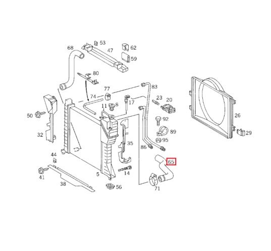 Furtun radiator Mercedes Sprinter 1995-2006, diametru 40/40 mm, cauciuc, RapidAuto, motor 2.1 CDI, 2.3; 2.3 D, 2.7 CDI; 2.9 D, A9015011582