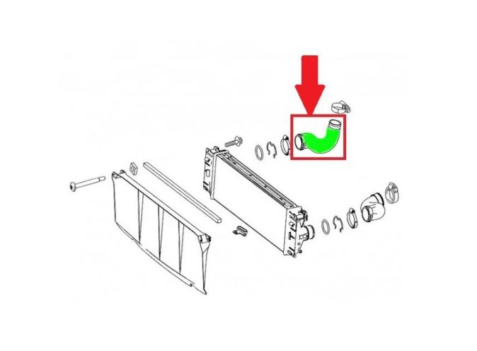 Furtun intercooler, supraalimentare Mercedes Sprinter 2006-2018, diametru 52/52 mm, cauciuc, RapidAuto 5065PT-7