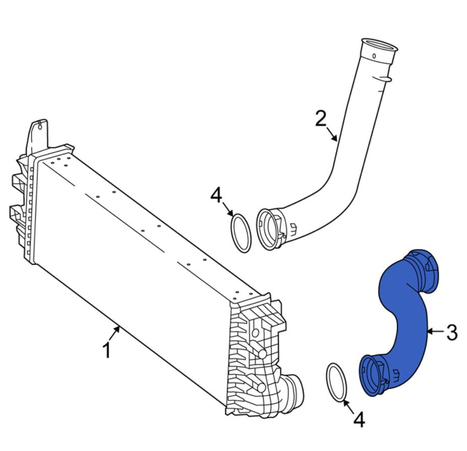 Furtun intercooler, supraalimentare Mercedes Vito/V-Klasse 2014-, cauciuc, RapidAuto 50N3PT-1