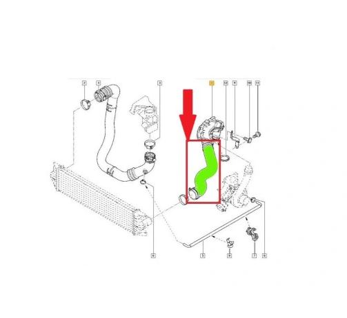 Furtun intercooler, supraalimentare Opel Movano 1998-2010; Renault Master 2003-2007, Master 2007-2010, diametru 51/57 mm, cauciuc, RapidAuto 5542PT-1