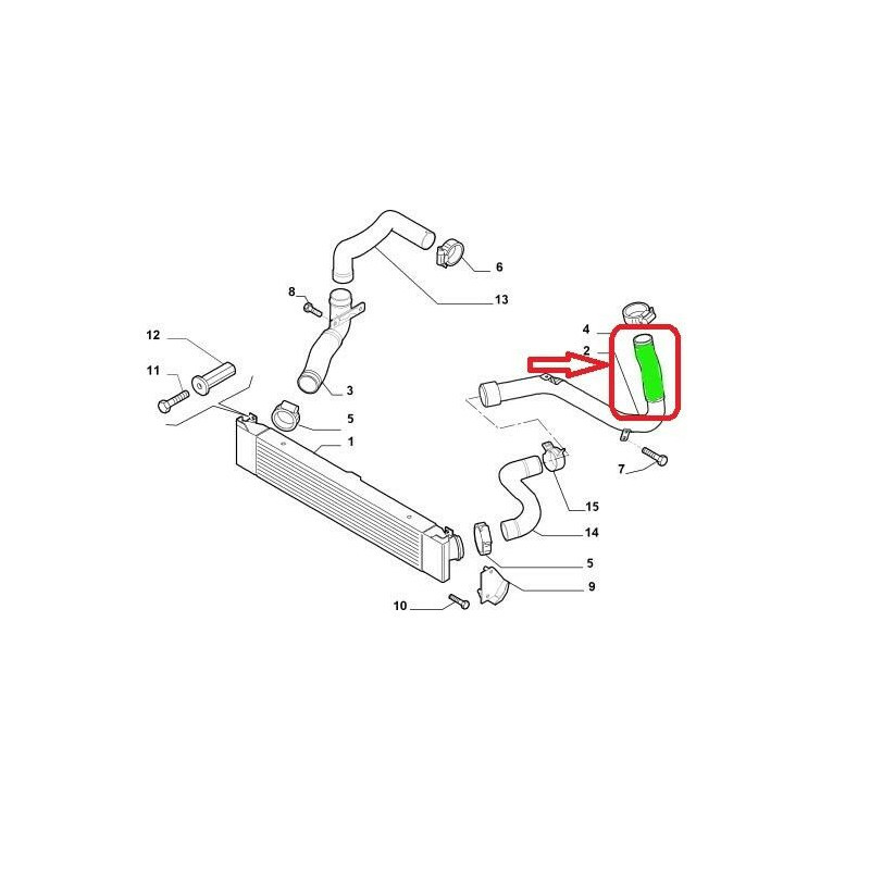 Furtun intercooler, supraalimentare Citroen Jumper 2006-2014; Fiat Ducato 2006-2014; Peugeot Boxer 2006-2014, diametru 48 mm, cauciuc, RapidAuto 5770PT-6