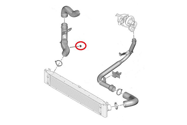 Furtun intercooler, supraalimentare Citroen Jumper 2006-2014; Fiat Ducato 2006-2014; Peugeot Boxer 2006-2014, diametru 57/63 mm, cauciuc, RapidAuto 5770PT-7