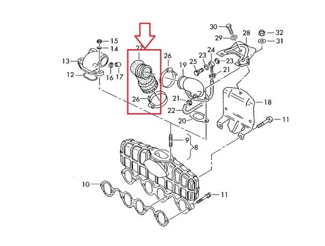 Furtun intercooler, supraalimentare Vw Golf Iii/Jetta (Usa)/Vento 1991-1998, Passat (B4) 1993-1996, Transporter T4 1991-2003, diametru 37/47 mm, cauciuc, RapidAuto 9567PT-2