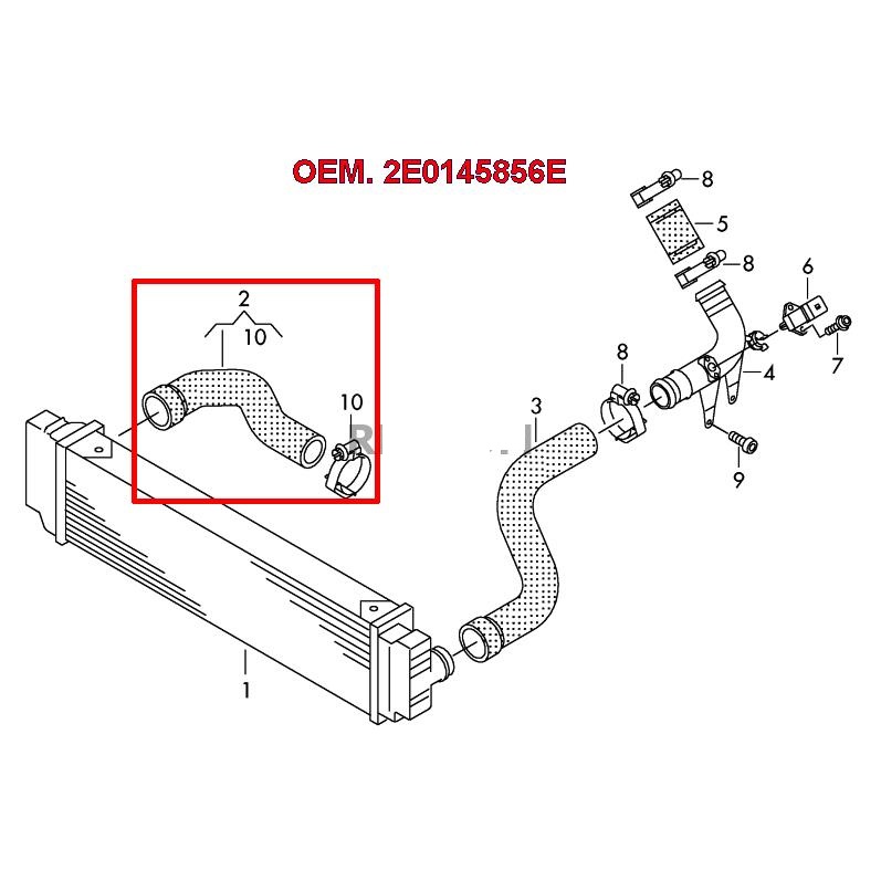 Furtun intercooler, supraalimentare Vw Crafter 2005-, diametru 45 mm, cauciuc, RapidAuto 9572PT-4