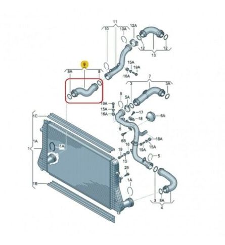 Furtun intercooler, supraalimentare, cauciuc, RapidAuto 9575PT-1