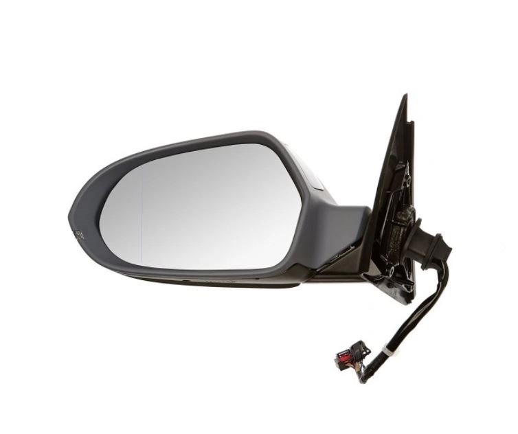 Oglinda usa exterioara AUDI A6 (4G/C7), 01.2011-09.2018, SRL, partea stanga, reglare electrica; grunduit; incalzit; sticla asferica; geam cromat; rabatabil; memorie; 16 gauri / 14 pini; cu lampa indicatoare LED; cu functie de unghi mort