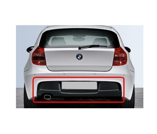 Spoiler bara spate BMW Seria 1 (E81/E82/E87/E88), 09.2004-10.2013, cu gaura pentru evacuare pe stanga
