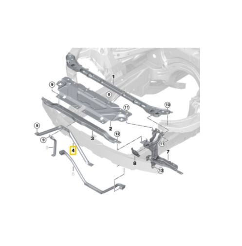 Suport panoul frontal BMW Seria 3 (G20/G21), 03.2019-, fata, forma V; aluminiu