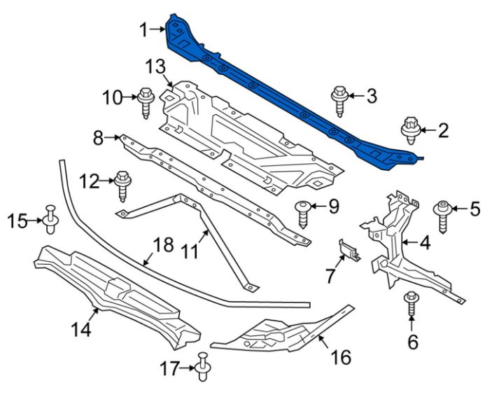 Trager panou central Bmw Seria 3 (G20/G21), 03.2019-, parte montare Fata, RapidAuto 20D20411