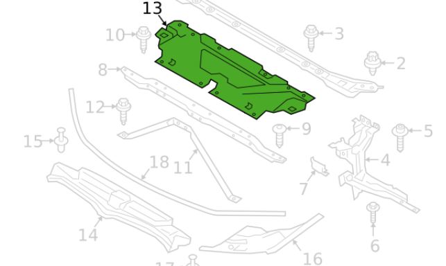 Ornament superior trager Bmw Seria 3 (G20/G21), 03.2019-, parte montare Fata, RapidAuto 20D20412