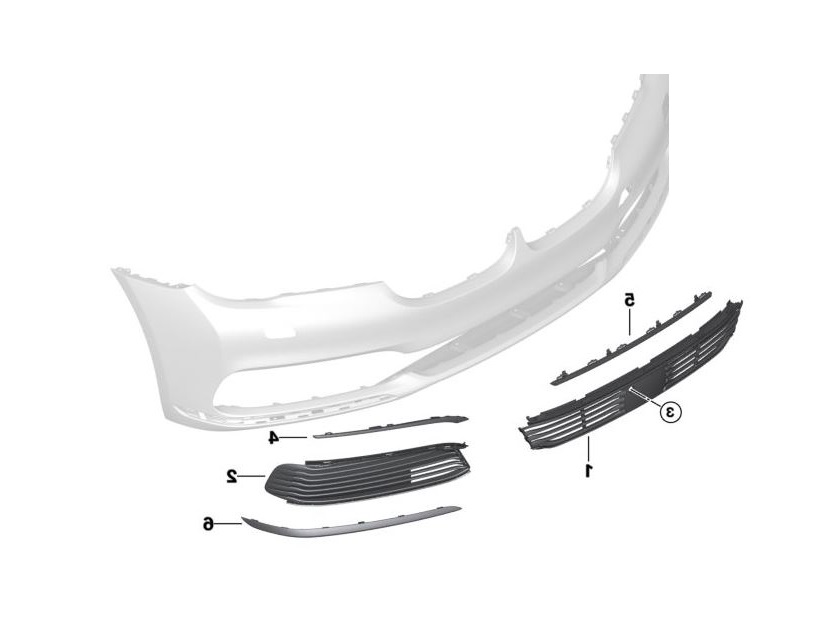 Ornament grila bara protectie fata BMW Seria 7 (G11/G12), 07.2015-, fata, partea dreapta,