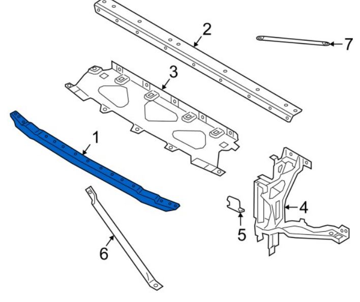 Panou fata, trager BMW X5 (G05), 11.2018-, Centrala, aluminiu; element superior