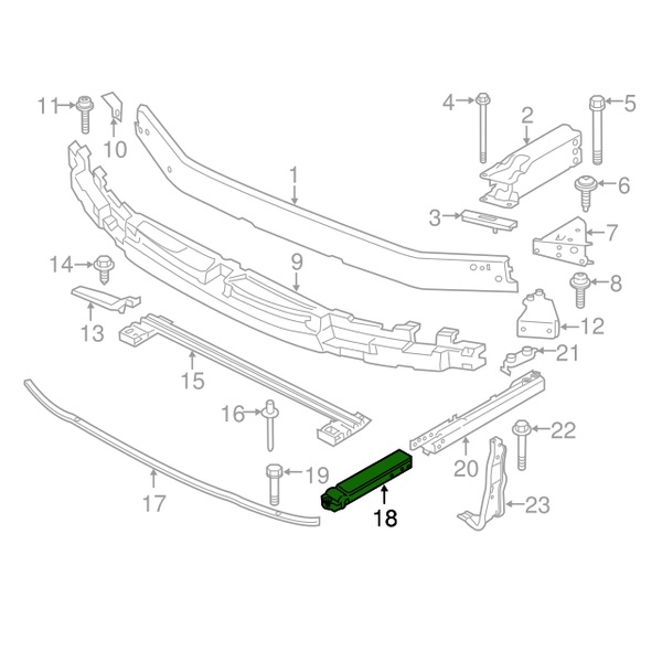 Suport fixare bara fata BMW X1 (F48), 06.2015-, fata, partea dreapta, aluminiu; inferior