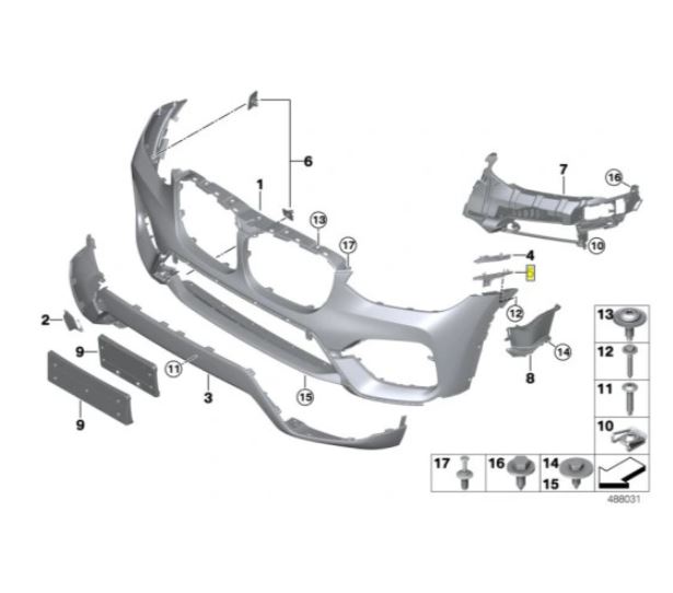 Suport bara Bmw X3 (G01), 06.2017-; Bmw X4 (G02), 03.2018-, parte montare Fata, Stanga, RapidAuto 20X407-7