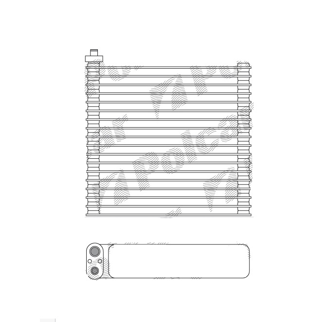 Evaporator aer conditionat Nissan Micra 2010-2017, 215x235x50mm, RapidAuto 27B1P8-1