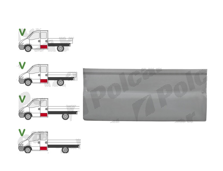 Panou de reparatie usa IVECO DAILY, 01.1999-2011 Double Cab, partea stanga=dreapta, otel galvanizat; usa spate