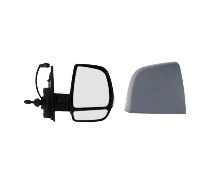 Oglinda usa exterioara FIAT DOBLO (263), 01.2015-, View Max, partea dreapta, regl. manuala; carcasa grunduita; sticla separata; geam cromat; Senzor de temperatura; 8 gauri / 4 pini; cu semnalizare