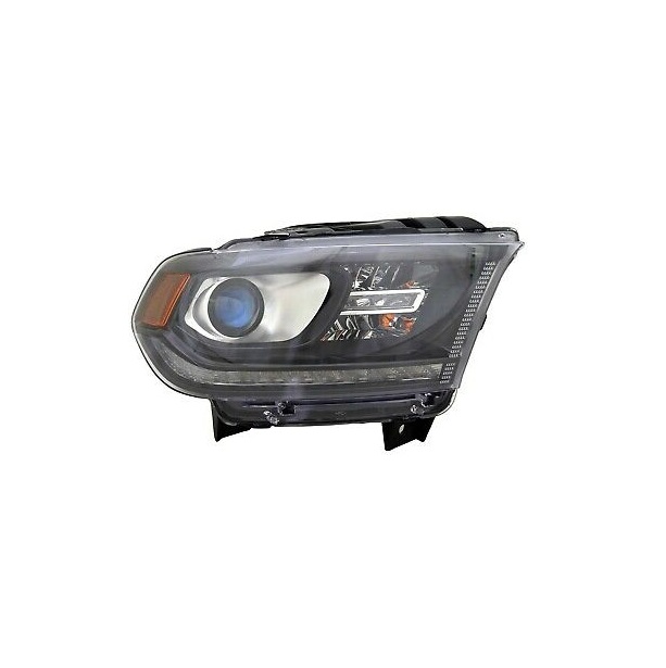 Far DODGE DURANGO, 2016-, TYC, fata, partea dreapta, cu 'lumina de zi' tip LED; Tip=USA;tip bec HB3+PY27/7W; manual; negru; Omologare: SAE;
