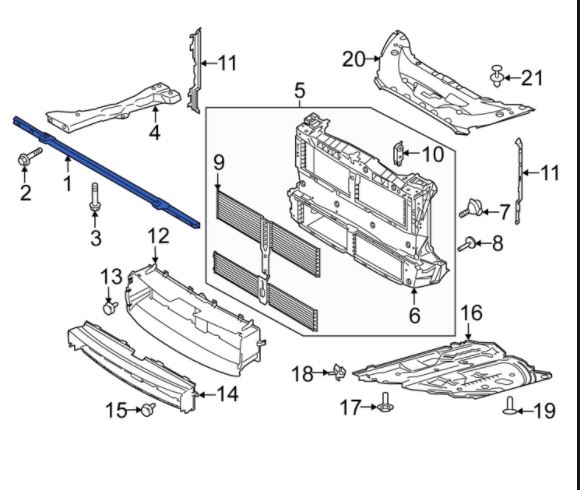 Panou fata inferior FORD KUGA, 12.2019-; ESCAPE, 04.2019-, fata, sub radiator