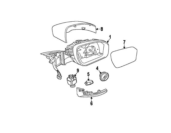 Oglinda usa exterioara LAND ROVER DISCOVERY/LR4 (TAA), 03.2009-2014, View Max, partea dreapta, reglare electrica; grunduit; incalzit; sticla convexa; geam cromat; rabatabil; memorie; 11 pini; cu semnalizare