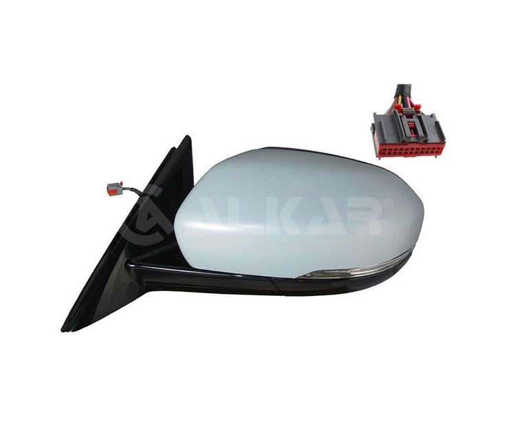 Oglinda usa exterioara LAND ROVER RANGE ROVER EVOQUE, 03.2011-2015, View Max, partea stanga, reglare electrica; grunduit; incalzit; sticla convexa; cromat; Senzor de temperatura; rabatabil; 12 pini; cu semnalizare; cu functie de unghi mort, cu foot lamp