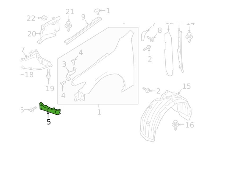 Intaritura aripa fata MAZDA 3 (BP), 03.2019-, fata, partea dreapta,